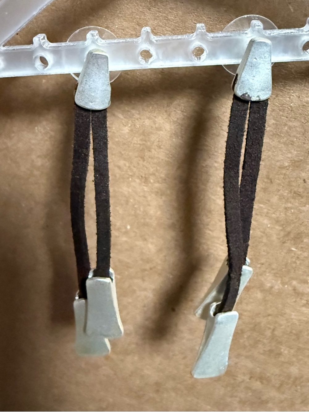Rock & Vibe Leather & Silver Tone Earrings